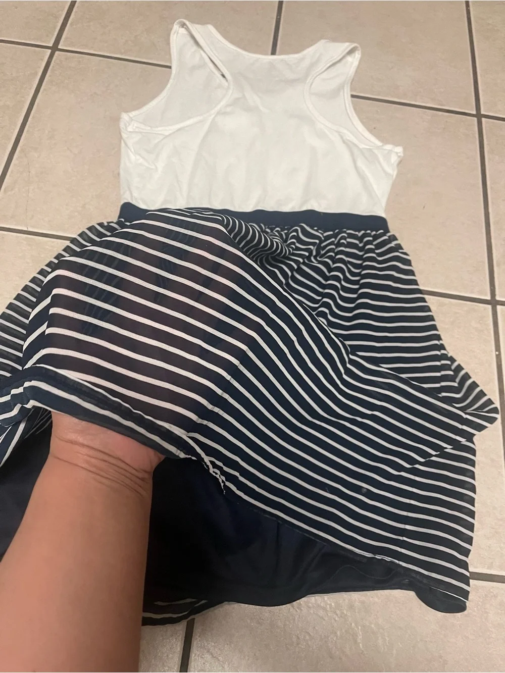 The Children’s Place White Tank & Navy Stripe Unicorn Dress